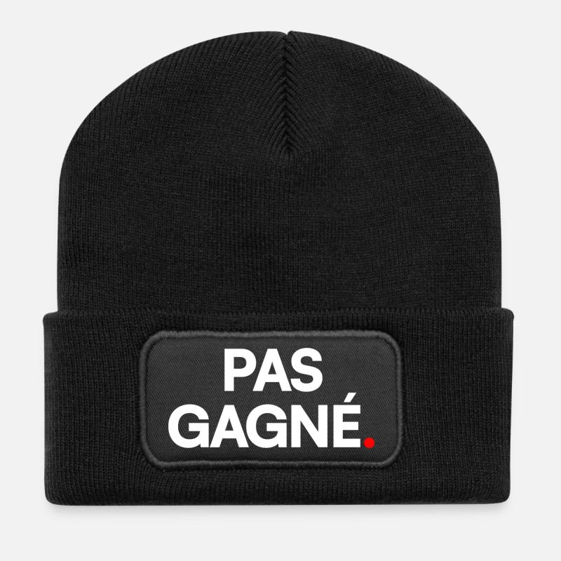 Pas gagné - Beanie recyclé à patch - noir