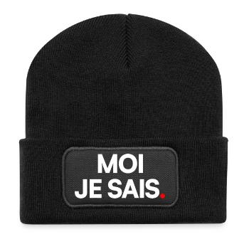 Moi je sais - Beanie recyclé à patch - noir - Devant