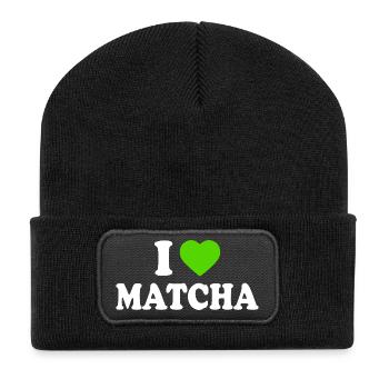 I Love Matcha - Recycled Patch Beanie - black - Front