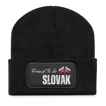 Proud Slovak, I love Slovakia - Recycled Patch Beanie - black - Front