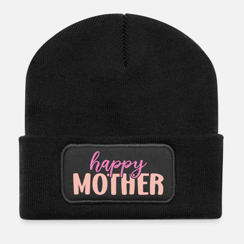Happy Mother - Recycled Patch Beanie - black