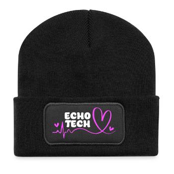 Kardiographie Kardiogramm - Recycelte Patch Beanie - Schwarz - Vorne