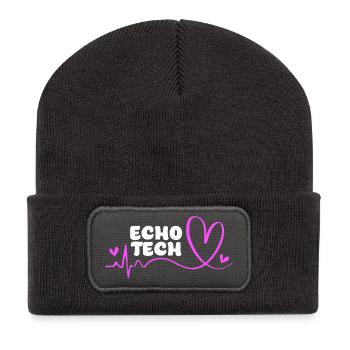 Kardiographie Kardiogramm - Recycelte Patch Beanie - Dunkelgrau - Vorne
