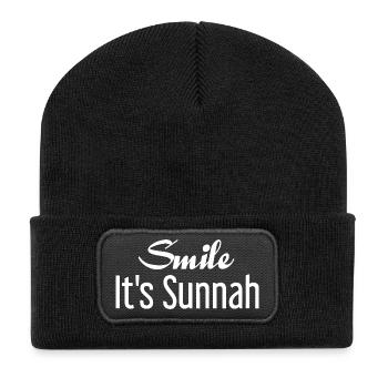 Smile it's sunnah - Recycled Patch Beanie - black - Front