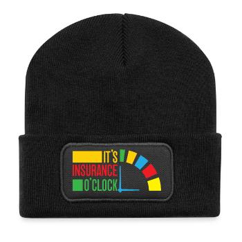 Agent d’assurance drôle, c’est l’heure de l’assurance - Beanie recyclé à patch - noir - Devant