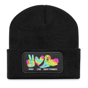 Chien des Pyrénées - Beanie recyclé à patch - noir - Devant