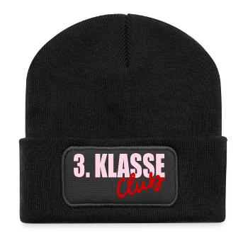 Grundschule 3. Klasse - Recycelte Patch Beanie - Schwarz - Vorne