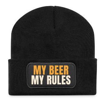 Ma bière Ma règle Bière Drôle Dit Chemise - Beanie recyclé à patch - noir - Devant
