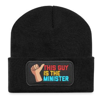Pfarrer - Recycelte Patch Beanie - Schwarz - Vorne