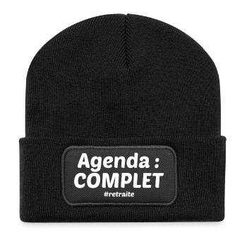 Agenda complet retraité - Beanie recyclé à patch - noir - Devant