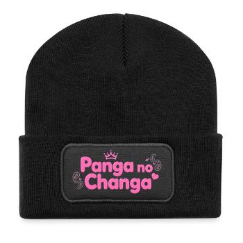 Panga No Changa – Pink Queen Einstellung - Recycelte Patch Beanie - Schwarz - Vorne