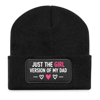 Nur die Mädchenversion meines Vaters - Recycelte Patch Beanie - Schwarz - Vorne