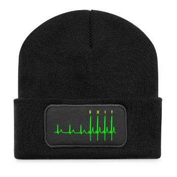EXIT - Recycelte Patch Beanie - Schwarz - Vorne