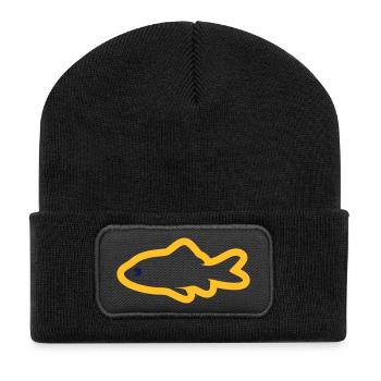 Goldfisch - Recycelte Patch Beanie - Schwarz - Vorne