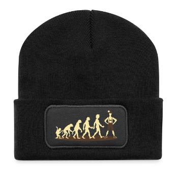 Evolution Bayer - RAHMENLOS Geschenk - Recycelte Patch Beanie - Schwarz - Vorne