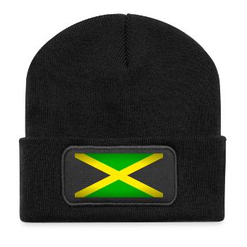 Jamaica (auf schwarz) - Recycelte Patch Beanie - Schwarz - Vorne