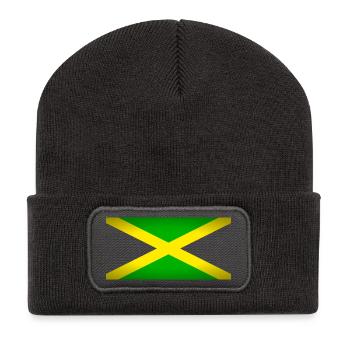 Jamaica (auf schwarz) - Recycelte Patch Beanie - Dunkelgrau - Vorne