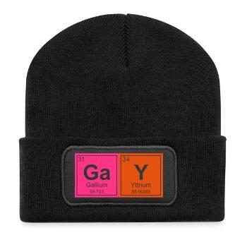 Geeky Gay Periodic Elements - Recycled Patch Beanie - black - Front