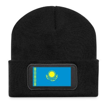 kazakstan flag - Recycelte Patch Beanie - Schwarz - Vorne