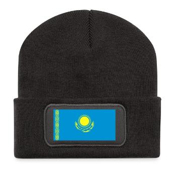 kazakstan flag - Recycelte Patch Beanie - Dunkelgrau - Vorne