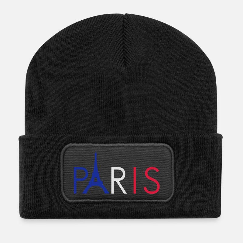 Paris - Beanie recyclé à patch - noir