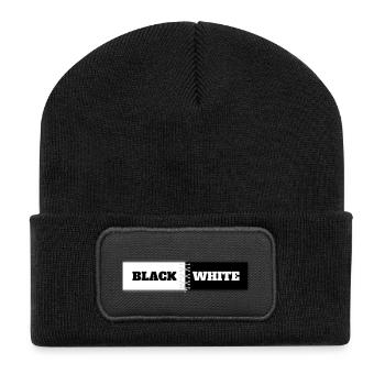 Contraste Textuel Noir et Blanc - Beanie recyclé à patch - noir - Devant