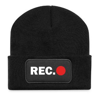 cameraman Cap - Beanie recyclé à patch - noir - Devant