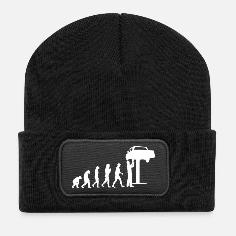 évolution mécanique - Beanie recyclé à patch - noir