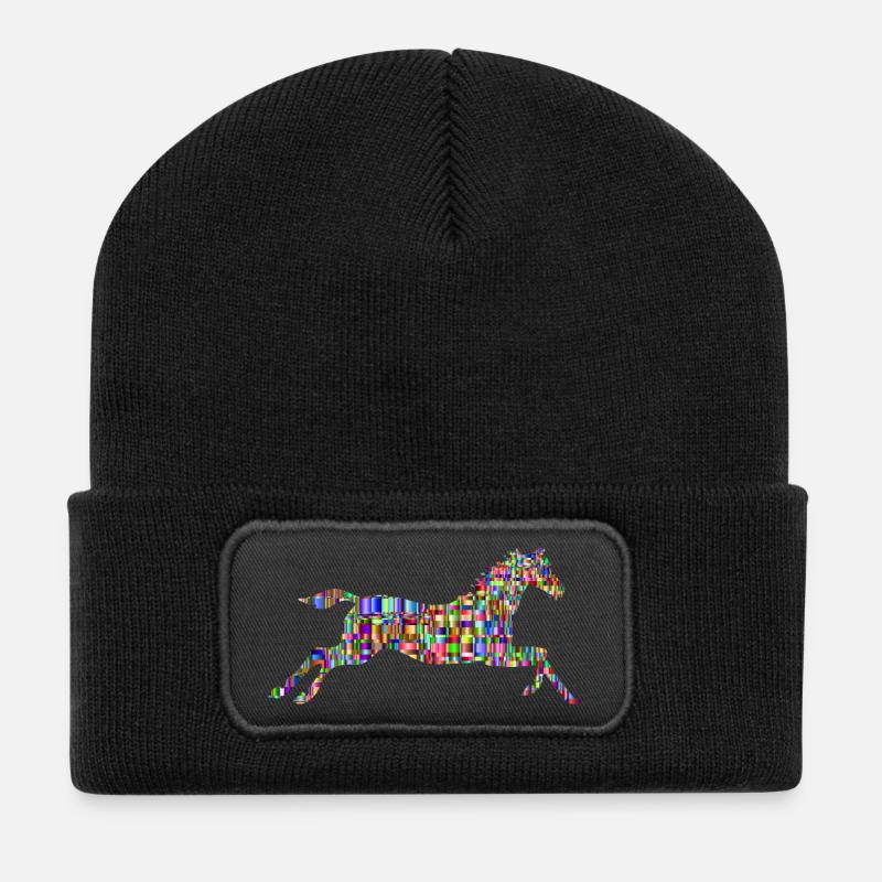 horse - Recycled Patch Beanie - black