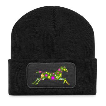 horse - Recycled Patch Beanie - black - Front