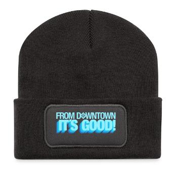 Du centre-ville de bébé !! - Beanie recyclé à patch - charbon - Devant