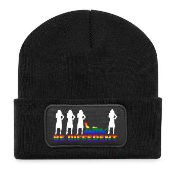 Gay Pride - Frauen - Be different - Beanie recyclé à patch - noir - Devant