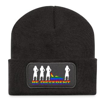 Gay Pride - Frauen - Be different - Beanie recyclé à patch - charbon - Devant