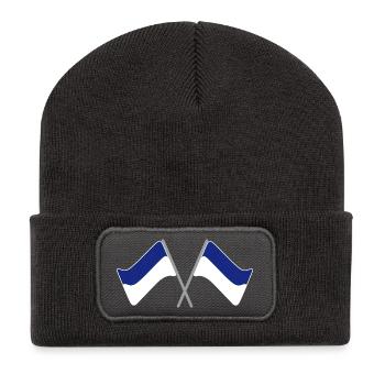Flag blue-white | Flag | Football | Stadion - Recycled Patch Beanie - dark grey - Front