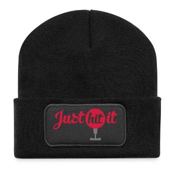 Golf - Recycelte Patch Beanie - Schwarz - Vorne