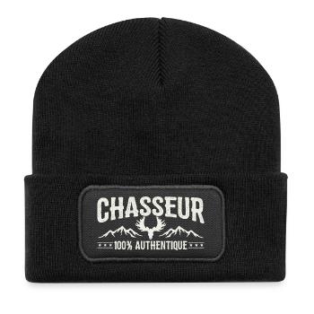 T-shirt Chasse - Chasseur 100% authentique - Beanie recyclé à patch - noir - Devant