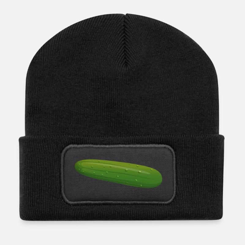 Gurke Zuccini Zucchini Zuchini Spreewald Geschenk - Recycelte Patch Beanie - Schwarz