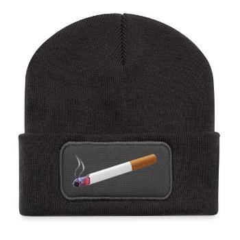 Zigarette - Recycelte Patch Beanie - Dunkelgrau - Vorne