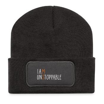 I am unstoppable - Recycelte Patch Beanie - Dunkelgrau - Vorne