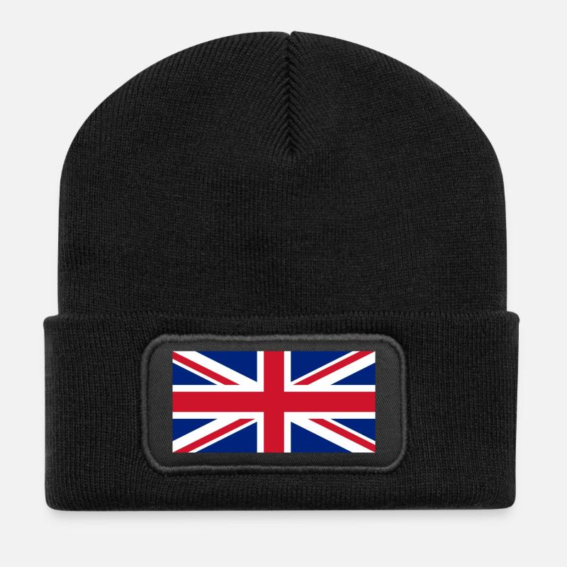 Union Jack - Recycled Patch Beanie - black