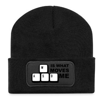 WASD is what moves me - Recycled Patch Beanie - black - Front