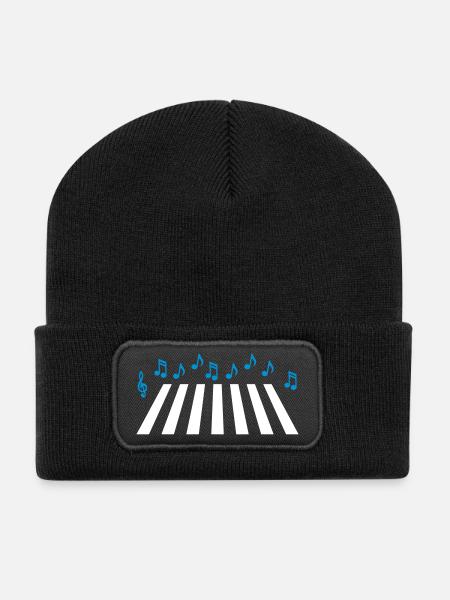 Music Road - Recycelte Patch Beanie - Schwarz