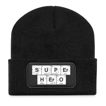 Nerdiger super-héros! Tableau périodique des éléments - Beanie recyclé à patch - noir - Devant
