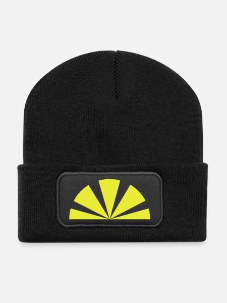 Sonnenstrahl, Halbkreis als Japan Sonnenstrahl - Recycelte Patch Beanie - Schwarz