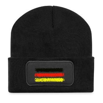 Deutschland - Recycelte Patch Beanie - Schwarz - Vorne