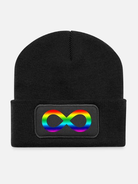 Infinity rainbow - Recycled Patch Beanie - black