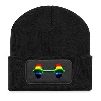 Rainbow dumbbell - Recycled Patch Beanie - black - Front