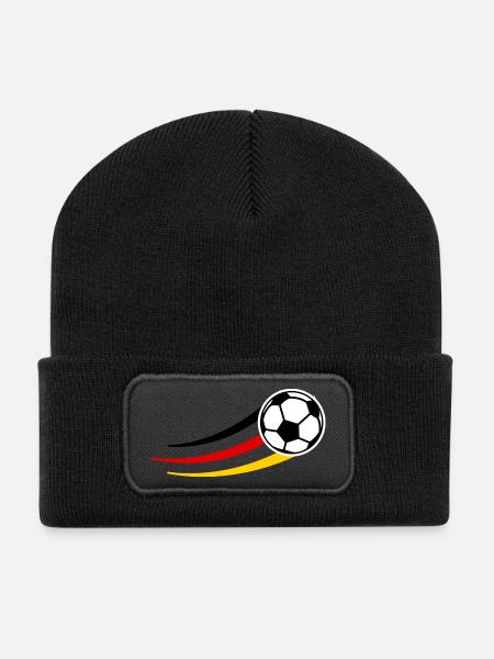 FUSSBALL DEUTSCHLAND WM Shirt Geschenk Vintage - Recycelte Patch Beanie - Schwarz
