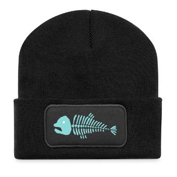 Grätenfisch - Recycelte Patch Beanie - Schwarz - Vorne