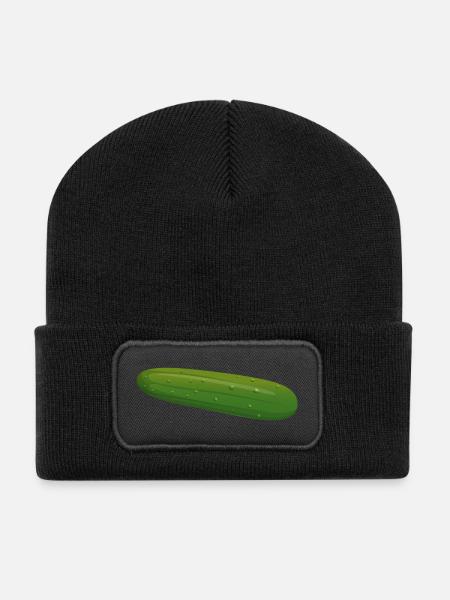 Gurke - Recycelte Patch Beanie - Schwarz